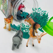 Open-Ended Wild Animals Playset - 30 Pieces | Realistic Jungle & Safari Animal Figures with Accessories | Educational Pretend Play Toy for Kids 3+ Years