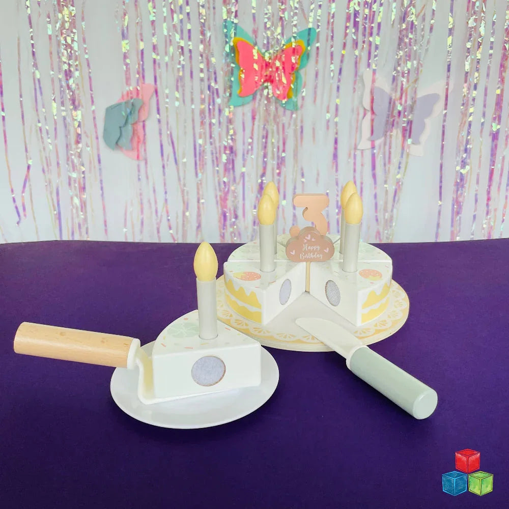 Open Ended Wooden Birthday Cake Set -21 Pieces - Jaiman Toys