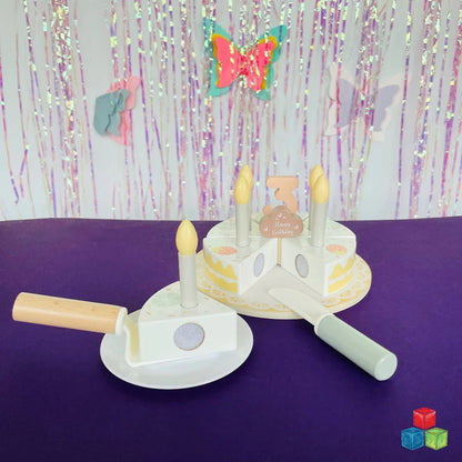 Open Ended Wooden Birthday Cake Set -21 Pieces - Jaiman Toys