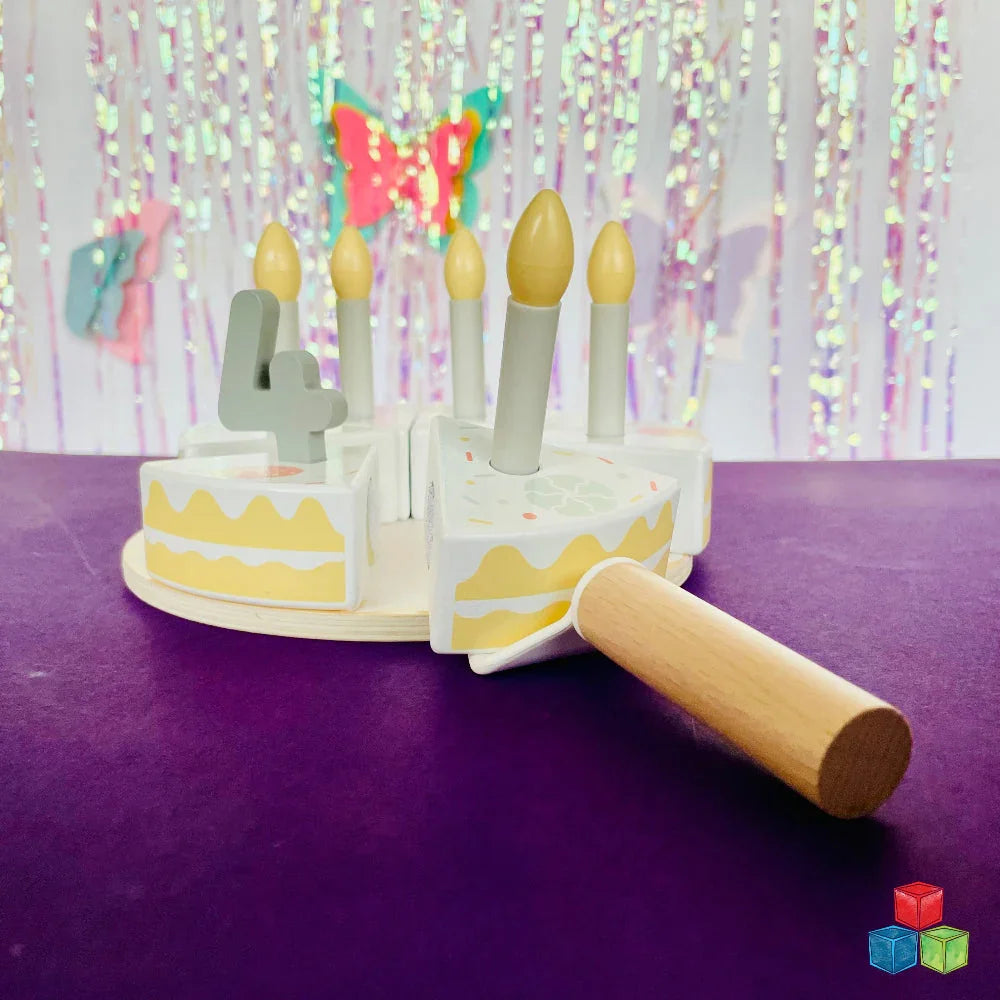 Open Ended Wooden Birthday Cake Set -21 Pieces - Jaiman Toys