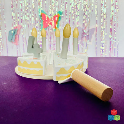 Open Ended Wooden Birthday Cake Set -21 Pieces - Jaiman Toys