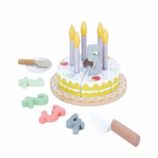 Open Ended Wooden Birthday Cake Set -21 Pieces - Jaiman Toys
