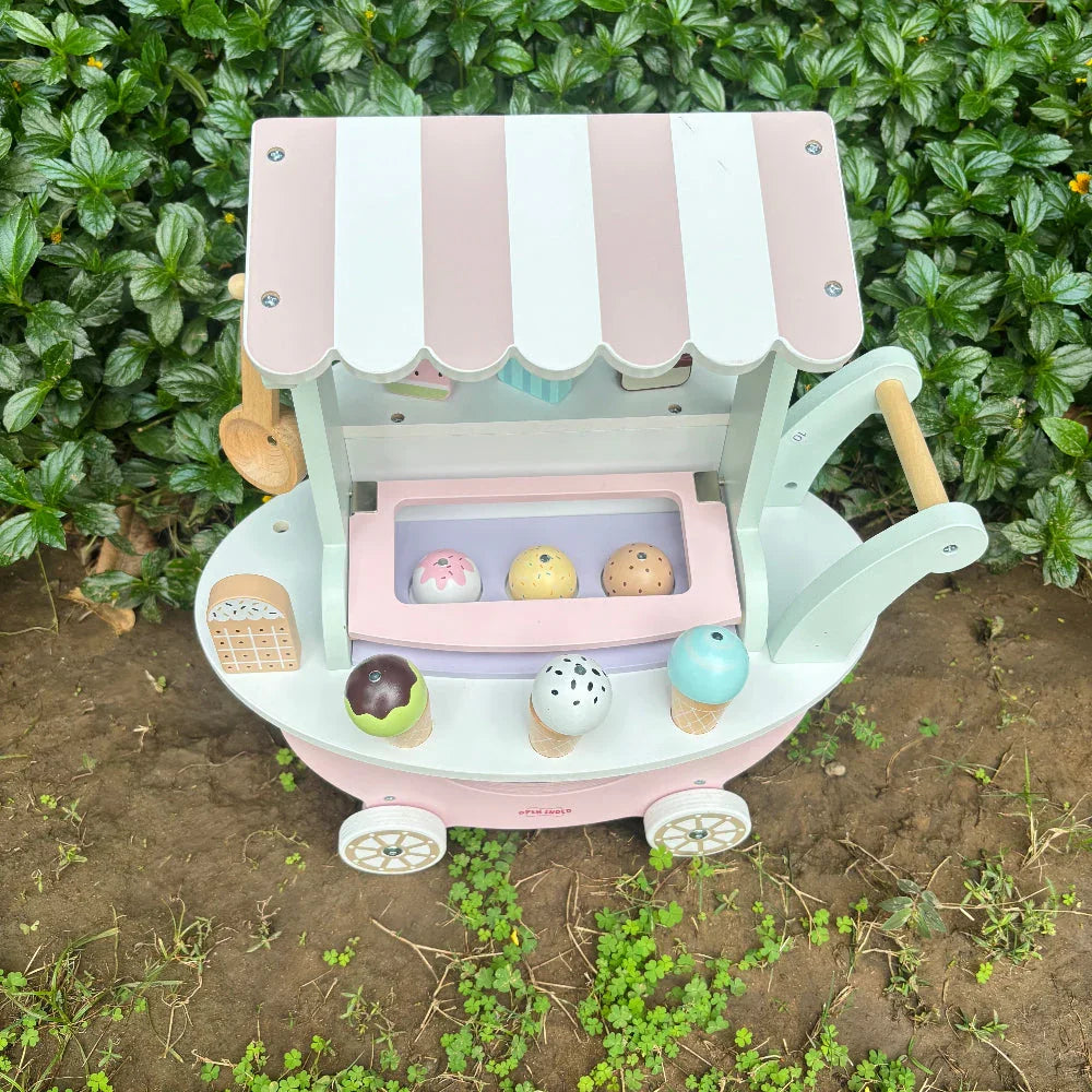 Open Ended Wooden Ice Cream Cart - Jaiman Toys