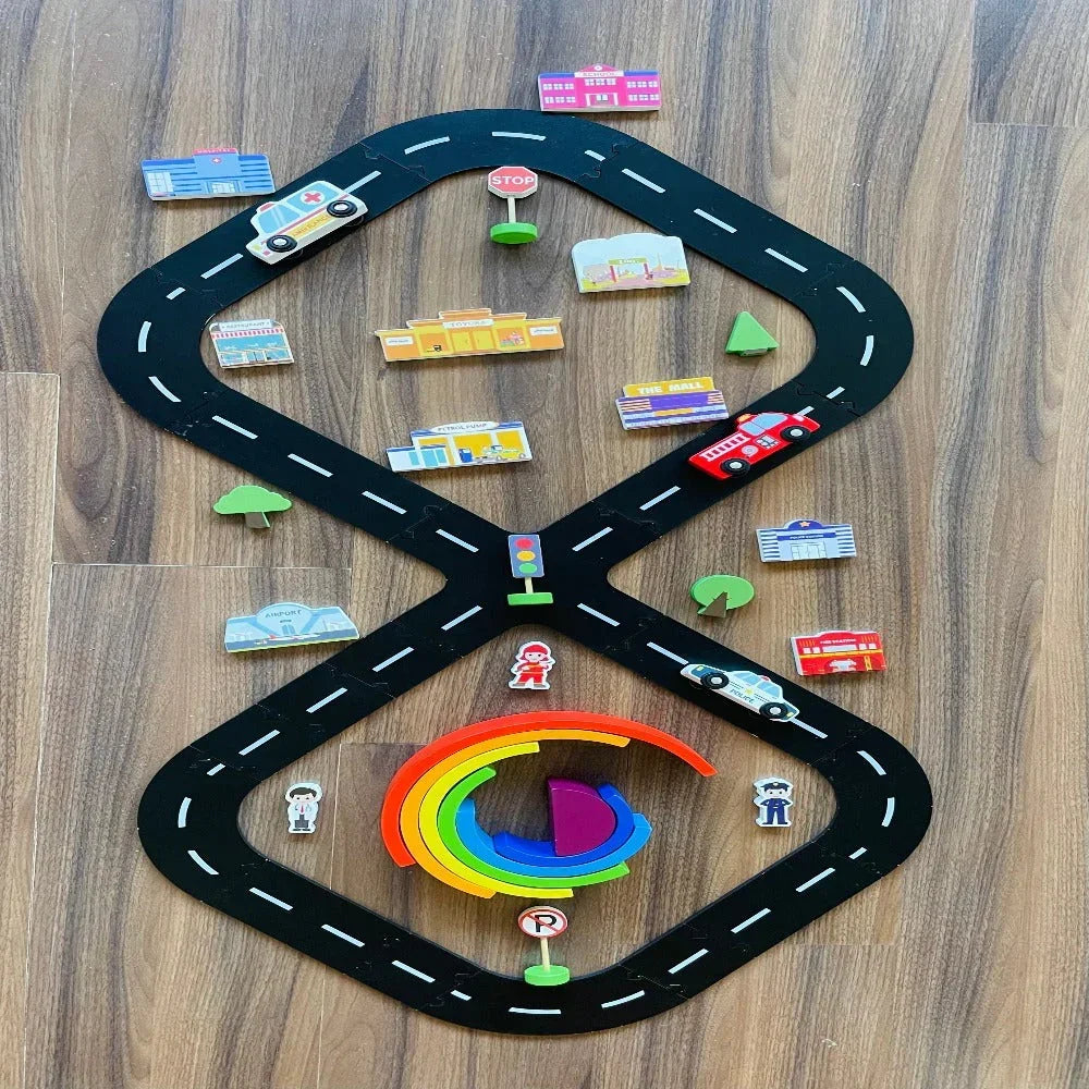 Open Ended Wooden Rainbow Stacker 7 Piece - Jaiman Toys