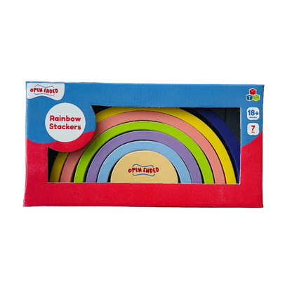 Open Ended Wooden Rainbow Stacker 7 Piece - Jaiman Toys