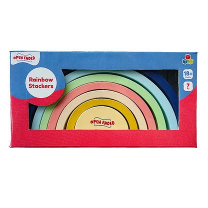 Open Ended Wooden Rainbow Stacker 7 Piece - Jaiman Toys