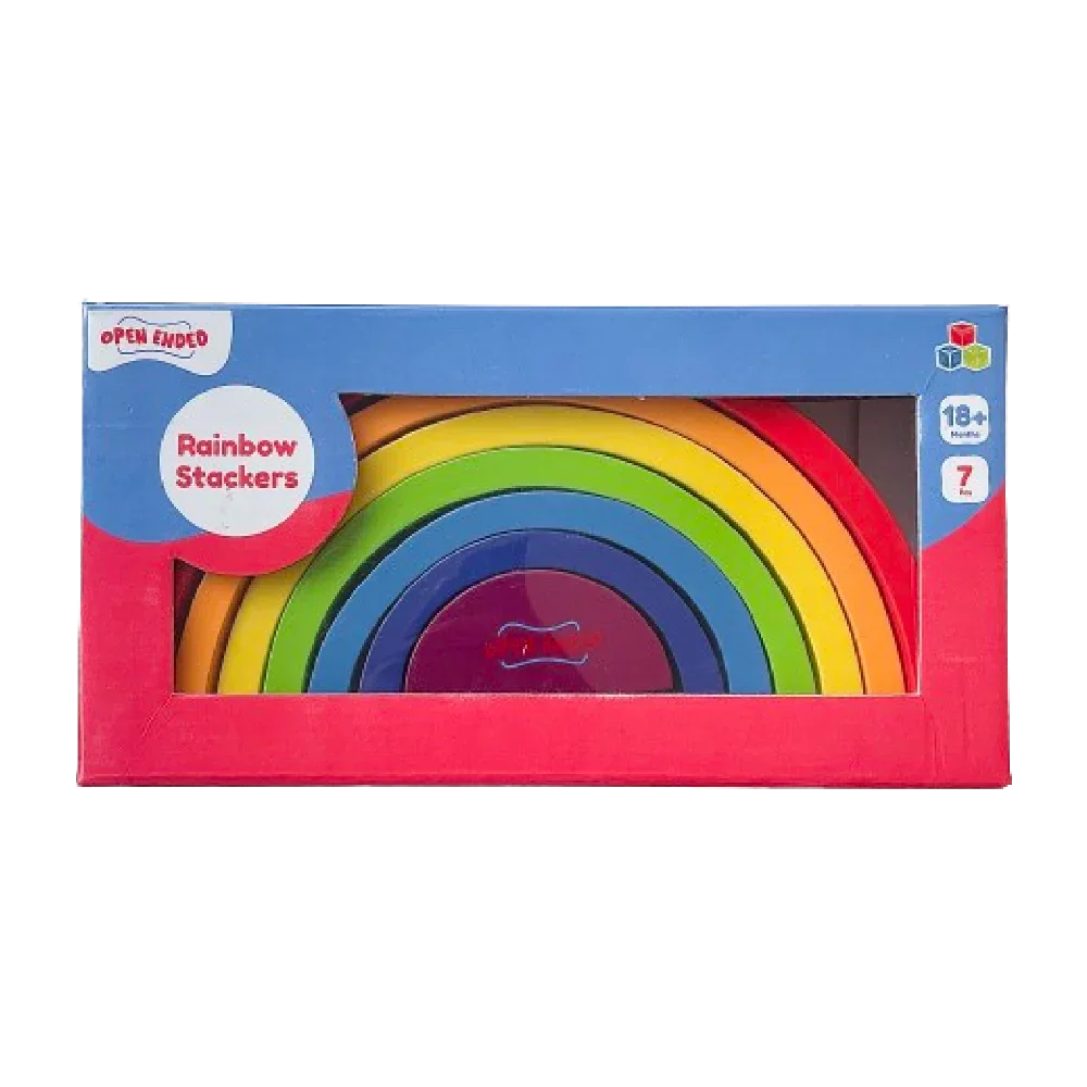 Open Ended Wooden Rainbow Stacker 7 Piece - Jaiman Toys