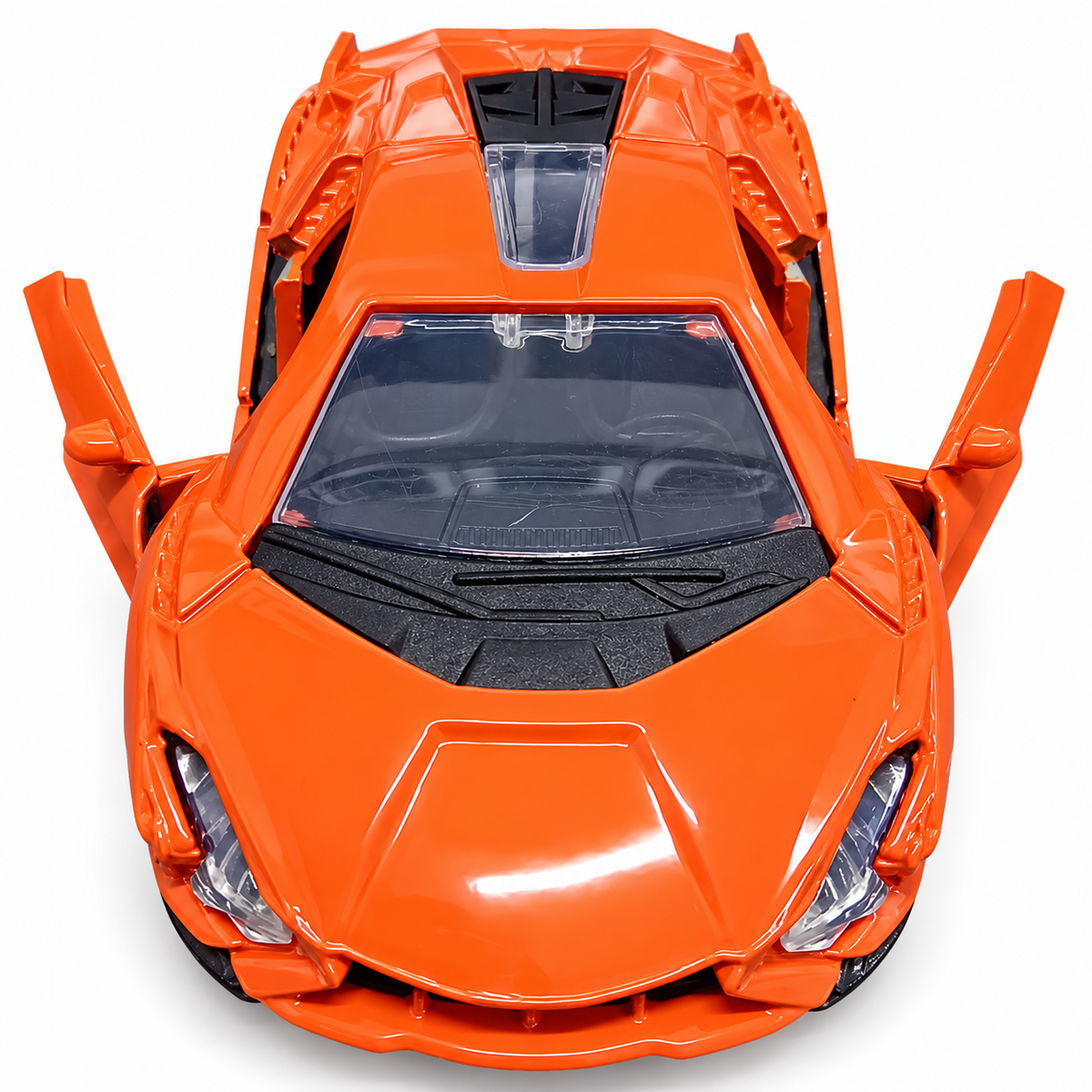 Road Burner Metal Racers 1:39 Scale Diecast Sports Car Toy with Pull Back Action, Openable Doors, Metal Body, Realistic Design & Free Rolling Wheels for Kids Ages 3+ – Orange