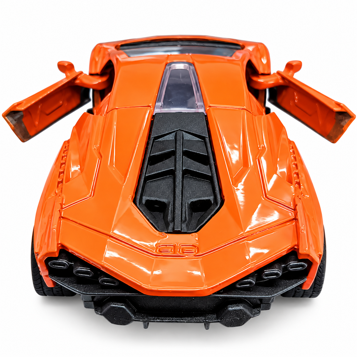Road Burner Metal Racers 1:39 Scale Diecast Sports Car Toy with Pull Back Action, Openable Doors, Metal Body, Realistic Design & Free Rolling Wheels for Kids Ages 3+ – Orange