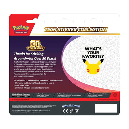 Pokemon TCG 30th Celebration Tech Sticker Collection – Lucario | 3 Booster Packs + Foil Promo Card + Tech Sticker Sheet
