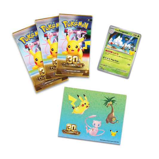 Pokemon TCG 30th Celebration Tech Sticker Collection – Alolan Exeggutor | 3 Booster Packs + Foil Promo Card + Tech Sticker Sheet