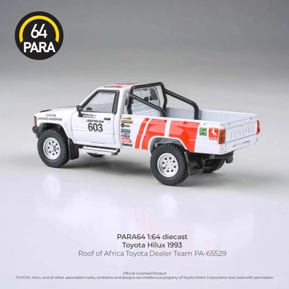PARA64 1:64 Toyota Hilux 1993 Roof of Africa Toyota Dealer Team 1995 Diecast Model Pickup Truck