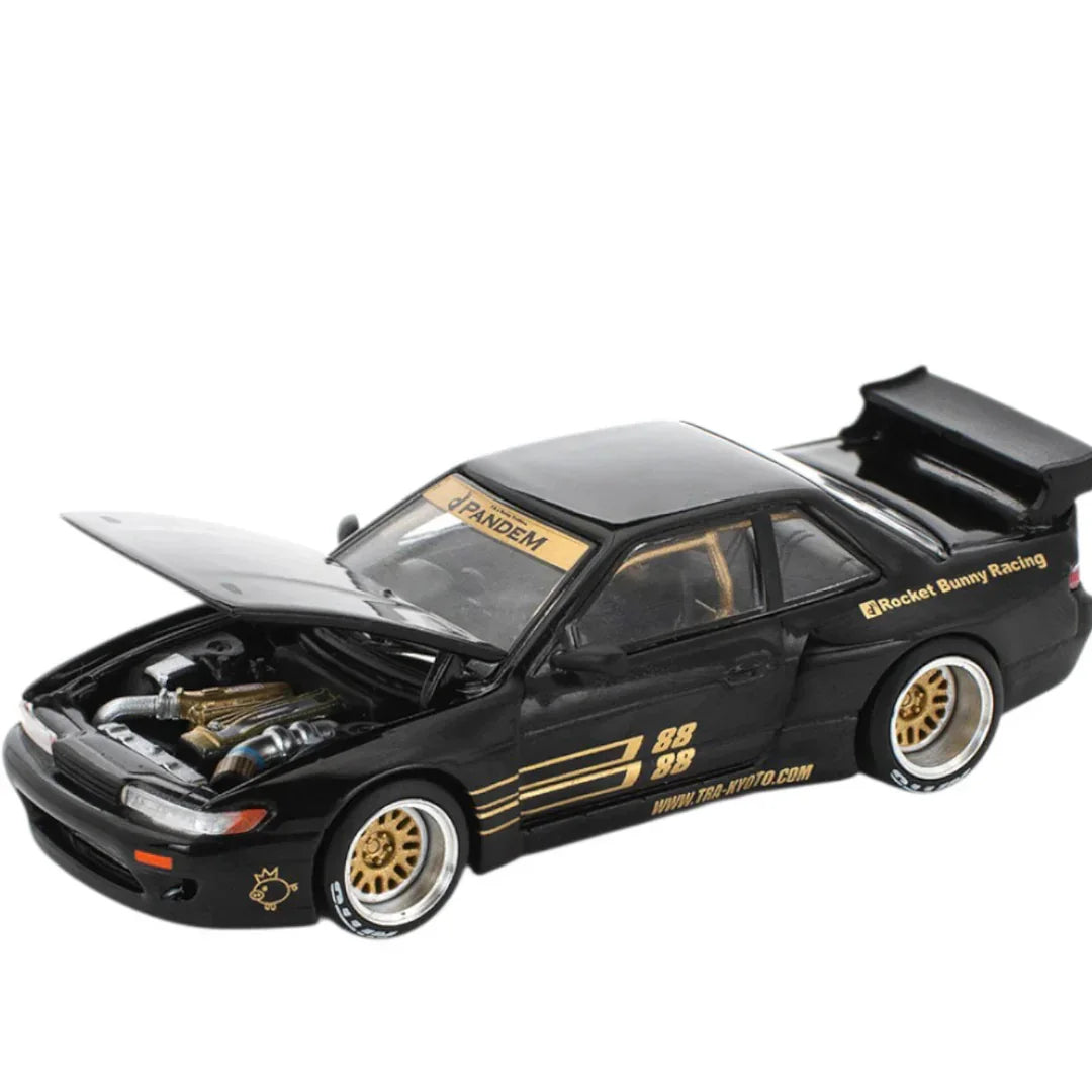 POP RACE PR64 Pandem Nissan Silvia S13 1:64 Scale Diecast Model Car – Widebody Racing Edition