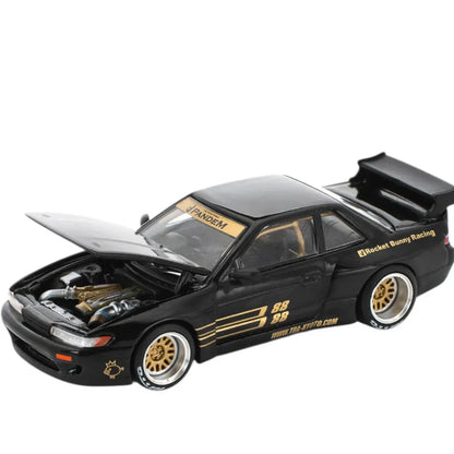 POP RACE PR64 Pandem Nissan Silvia S13 1:64 Scale Diecast Model Car – Widebody Racing Edition
