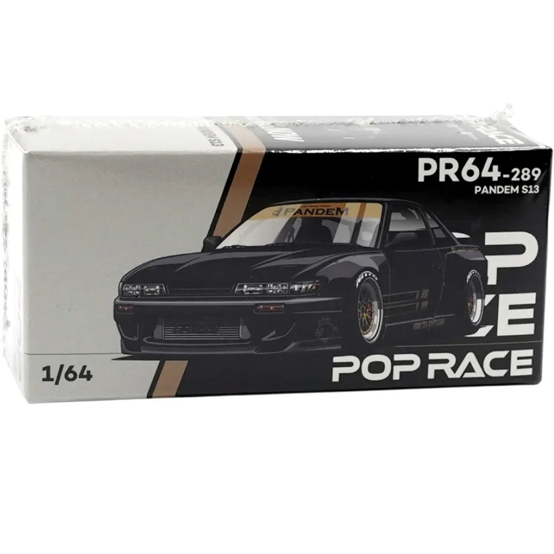 POP RACE PR64 Pandem Nissan Silvia S13 1:64 Scale Diecast Model Car – Widebody Racing Edition