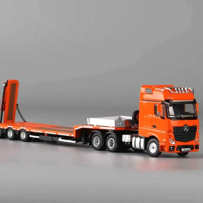 Perka 1:64 Mercedes-Benz Actros Flatbed Transport Trailer | Diecast Model Truck | 2 Colour Variants