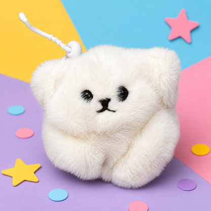 Mini Plush Pet Cat Pendant with Moving Tail – Pull-String Interactive Keychain Toy, 1 PC
