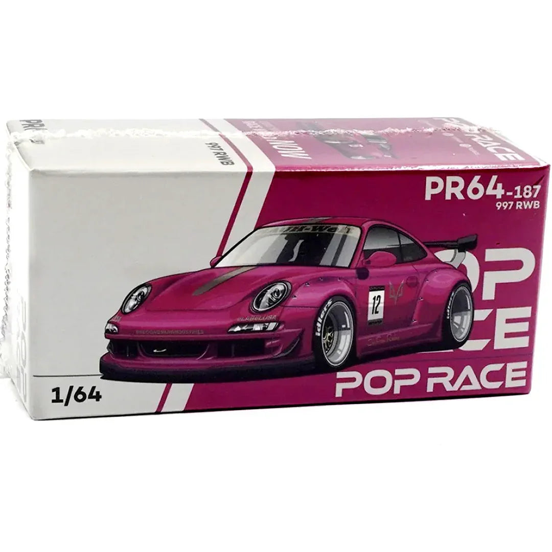 POP RACE PR640187 997 RWB Pink Porsche 1:64 Scale Diecast Model