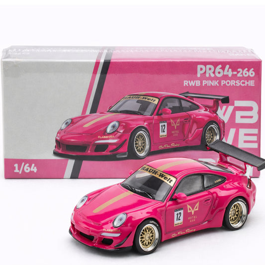 POP RACE PR640187 997 RWB Pink Porsche 1:64 Scale Diecast Model – Racing Edition