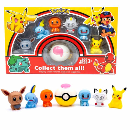 Pokémon Mini Figures with Poké Ball Gift Set | 7-Piece Collectible Character Toy Pack