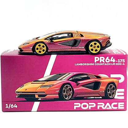 POP Race 1:64 Lamborghini Countach LP 800-4 – Blu Hal Diecast Model Car