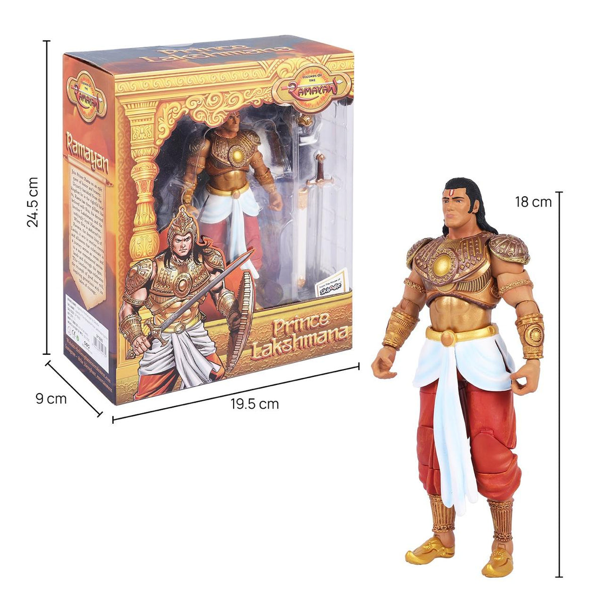 Legends of the Ramayan 1:12 Scale Prince Lakshmana Collector Action Figure with Bow, Arrow, Sword, Shield, Helmet & Interchangeable Hands