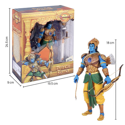 Legends of the Ramayan 1:12 Scale Prince Rama Collector Action Figure with Two Bows, Arrows, Sword, Shield & Interchangeable Hands
