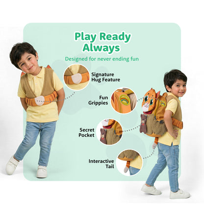 Filli & Me Filli & Teddy HugBag | 10L Preschool Backpack for Kids (2-3 Years) | Cute School & Travel Bag