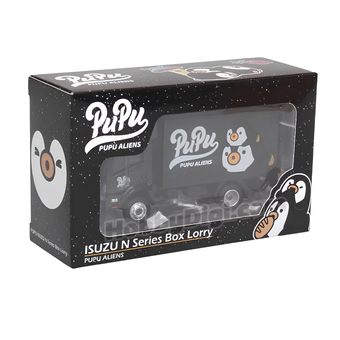 Tiny City Pupu Aliens Isuzu N-Series Box Lorry Die-Cast Model Truck | Black Delivery Truck Collectible | 7.5cm