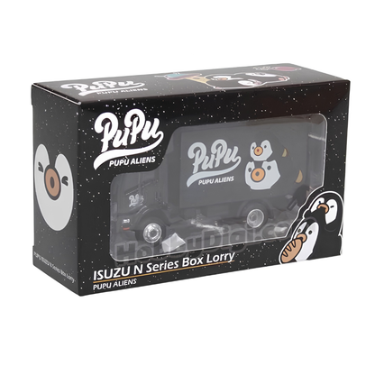 Tiny City Pupu Aliens Isuzu N-Series Box Lorry Die-Cast Model Truck | Black Delivery Truck Collectible | 7.5cm