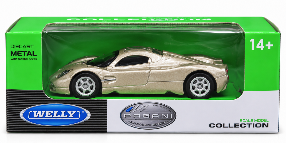 Welly 1:64 Pagani Utopia Light Gold Die-Cast Metal Model Car