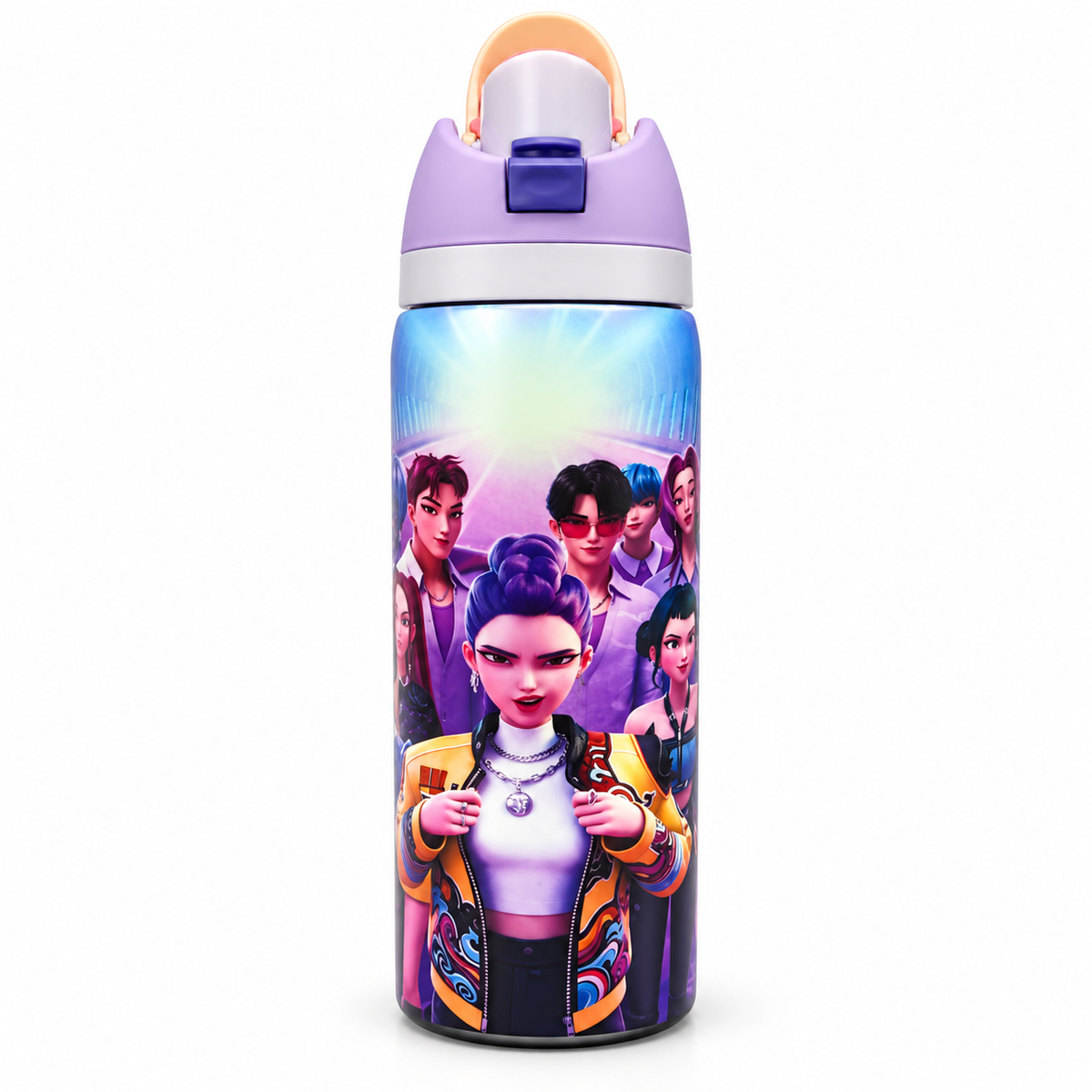 KPop Demon Hunters No.4 946ml (32oz) Insulated Stainless Steel Water Bottle with Straw Lid, Flip-Top Cap, Large Capacity Reusable Bottle for Kids, Girls, School, Travel & Everyday Use