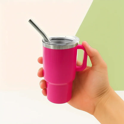 The Quencher H1.0 FlowState™ Miniature Tumbler | 90ml (3oz) Double Wall Stainless Steel With Handle & Straw