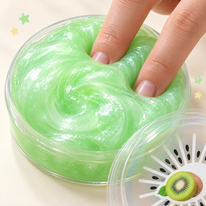 Kiwi Fruit Jam Slime in Kiwi-Shaped Container – Green Sensory Play Slime, 1 Piece