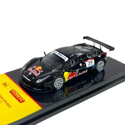 Tarmac Works 1:64 Ferrari 458 Italia GT3 2011 GT Tour #39 Diecast Model Car – Red Bull Racing Livery Collectible