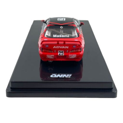 INNO64 Toyota Corona Exiv #25 "STP ADVAN" JTCC 1995 1:64 Scale Die-Cast Model Car | Premium Metal Touring Car Collector Replica with Detailed Interior, Authentic Racing Livery, Realistic Wheels, Acrylic Display Case & Collector Box | Black/Red