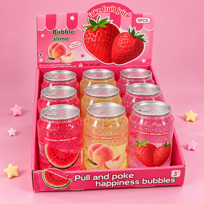 Fruit Milkshake Glitter Slime with Fruit Charm – Strawberry, Peach or Watermelon, 1 Random Piece