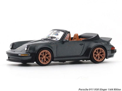 Rhino Model 1:64 Porsche Scale Singer 930 Turbo Study Cabriolet Convertible – Grey Diecast Car Model - Jaiman Toys