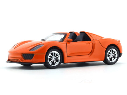 Road Burner 1:36 Orange Die-Cast Sports Car with Pull-Back Action & Opening Doors