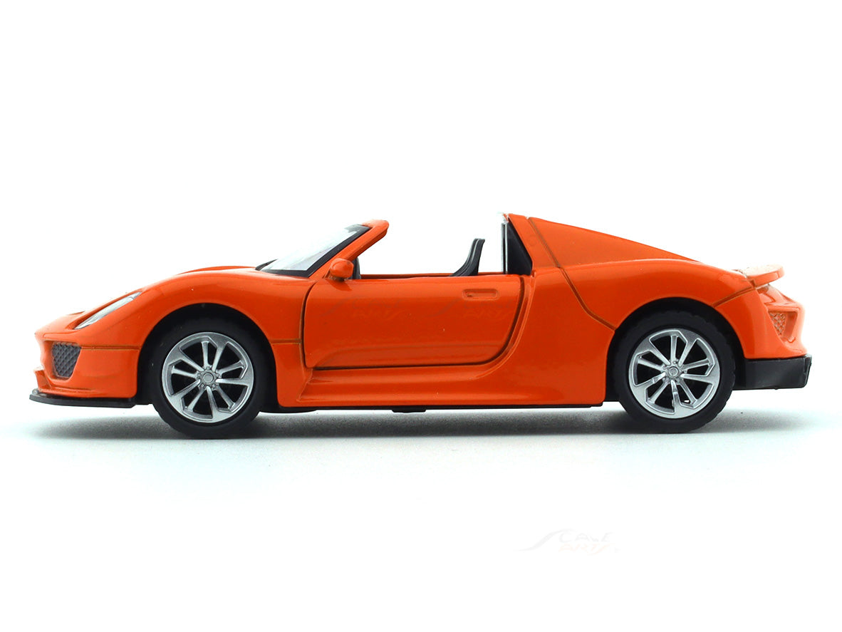 Road Burner 1:36 Orange Die-Cast Sports Car with Pull-Back Action & Opening Doors