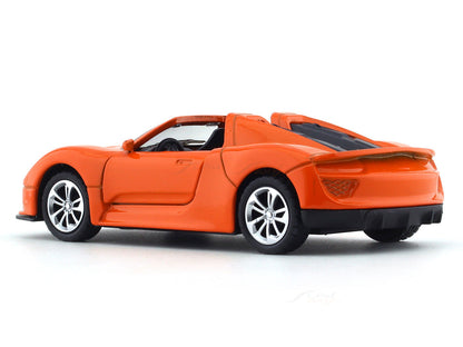 Road Burner 1:36 Orange Die-Cast Sports Car with Pull-Back Action & Opening Doors