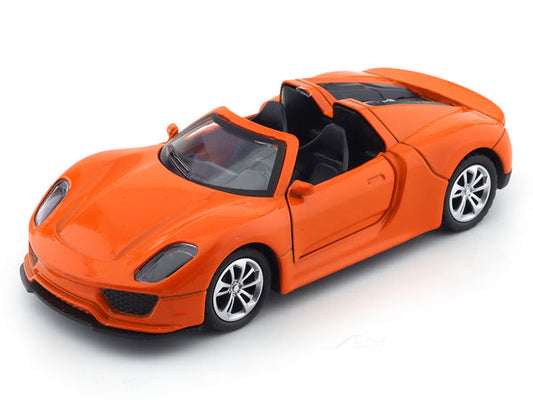 Road Burner 1:36 Orange Die-Cast Sports Car with Pull-Back Action & Opening Doors