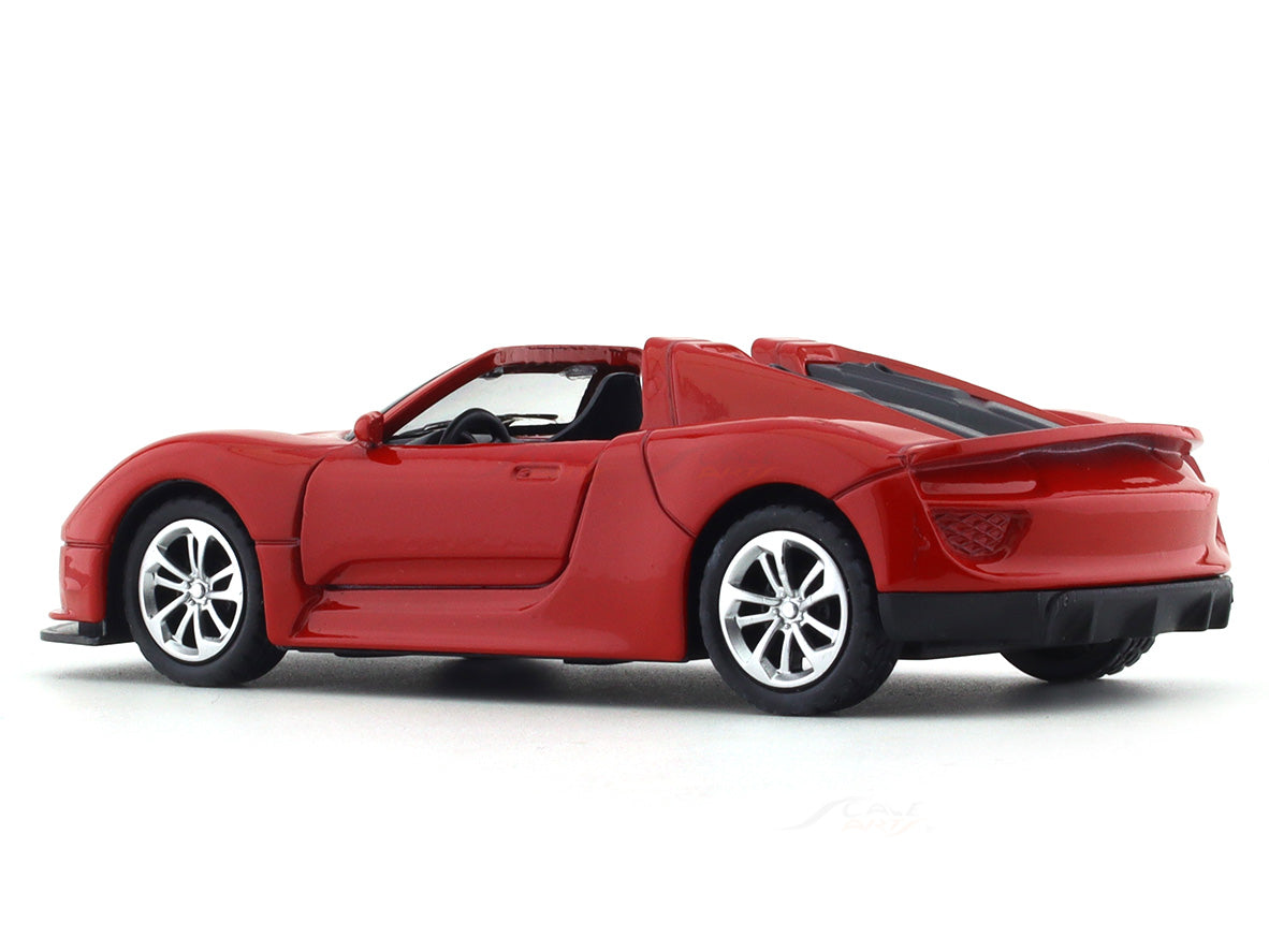 Road Burner 1:36 Red Die-Cast Sports Car with Pull-Back Action & Opening Doors