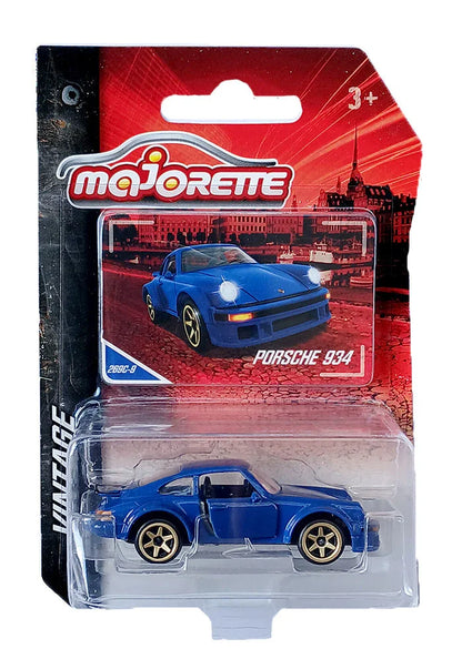 Majorette Street Cars  Vintage Porsche 934 Diecast Car – Blue, Collectible Toy