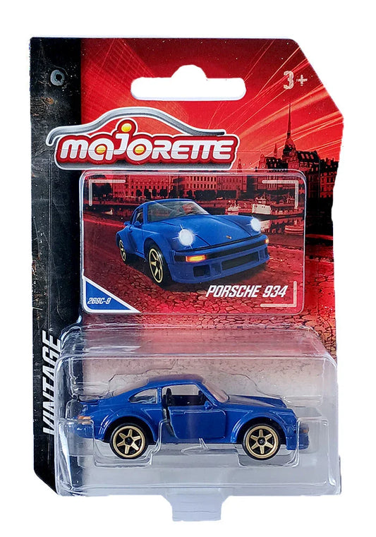 Majorette Street Cars  Vintage Porsche 934 Diecast Car – Blue, Collectible Toy