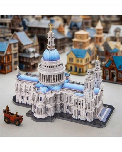 Piececool 3D Metal Puzzle St. Paul’s Cathedral Landmark Model – 639 Pieces – Difficulty Level 4 – Stainless Steel DIY Model Kit-Age 16+