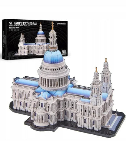 Piececool 3D Metal Puzzle St. Paul’s Cathedral Landmark Model – 639 Pieces – Difficulty Level 4 – Stainless Steel DIY Model Kit-Age 16+