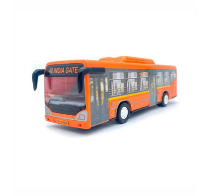 Centy Toys Public Commuters Pull Back Action Low Floor Bus Orange | Friction Powered City Bus Toy | 3+ Years