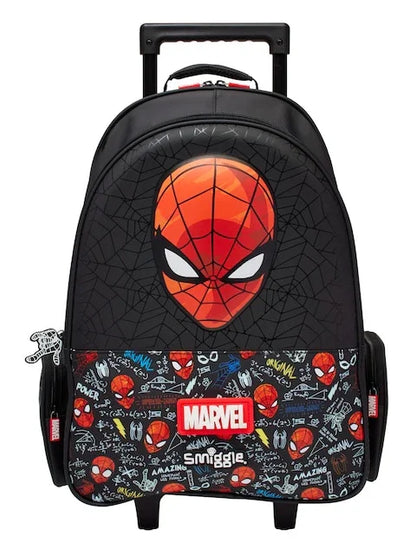 Smiggle School Bag : Spider-Man Colorful & Stylish 18 Inch Trolley Backpack for Kids - Jaiman Toys