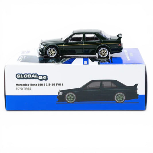 Tarmac Works GLOBAL64 1:64 Mercedes-Benz 190E 2.5-16 EVO 1 TOYO TIRES Diecast Model Car (T64G-057-TOYO)